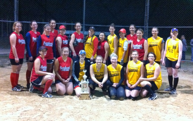 Scoreboard and Bad News Bears Celebrating year end Championship.